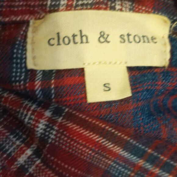Cloth & Stone long line flannel with frayed hem, button down, size S - Picture 4 of 7